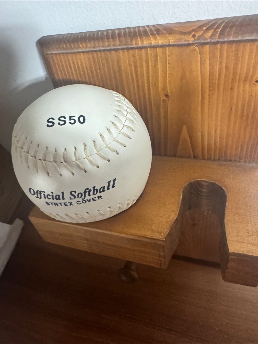 Rustic Wood Wall Hook for ball, mitt and batt - Picture 2 of 5